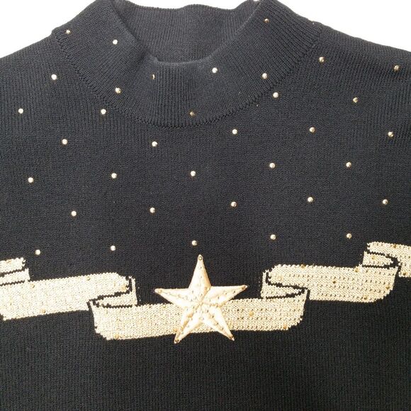 St. John Evening Vintage Gold Star Sweater Small - Picture 3 of 8